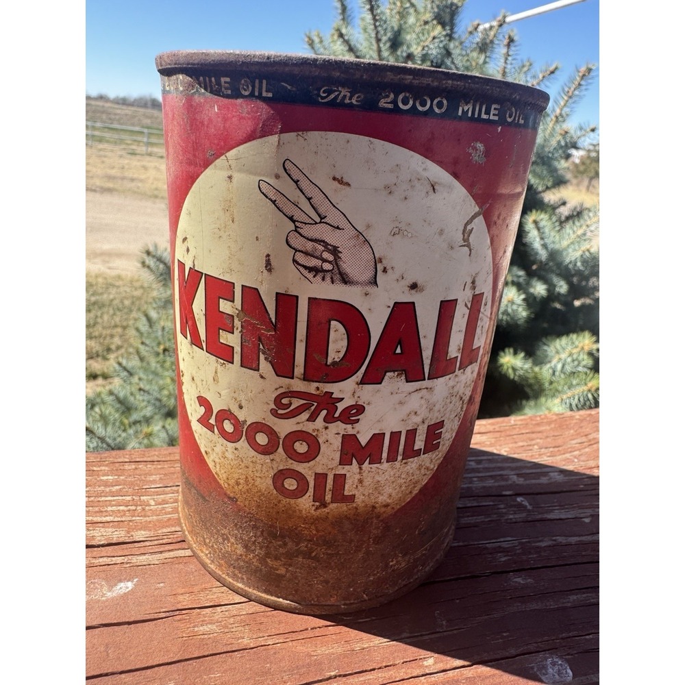 Vintage Full Kendall 2000 Mile Motor Oil 1 Quart Can circa 1930s
